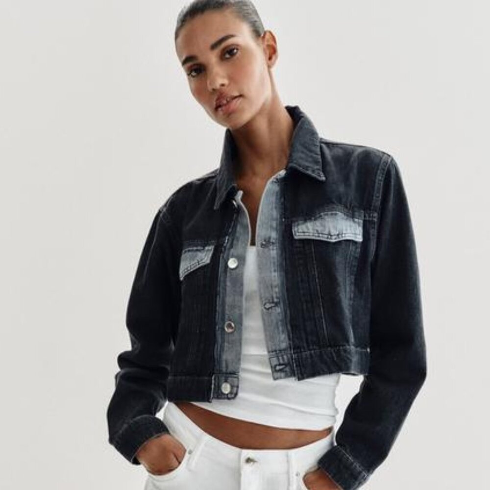 ZARA Z1975 CONTRAST SHORT DENIM JACKET